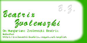 beatrix zvolenszki business card